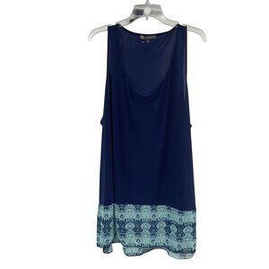 Kate & Mallory Womens Sleeveless Shift Dress Blue/Multi Size 3X